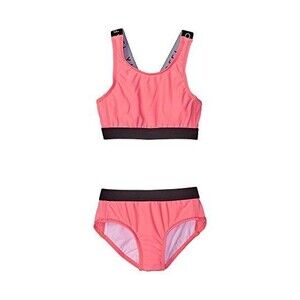 NWT Seafolly Kids Summer Essentials Crop Top Tankini Set Girls 8 Coral Pink